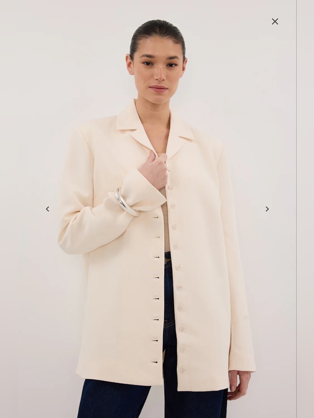 Dissh Ryker Cream Oversized Blazer Size 4